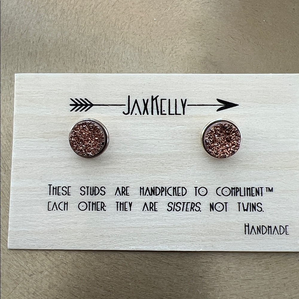 Rose Gold Druzy Stud Earrings